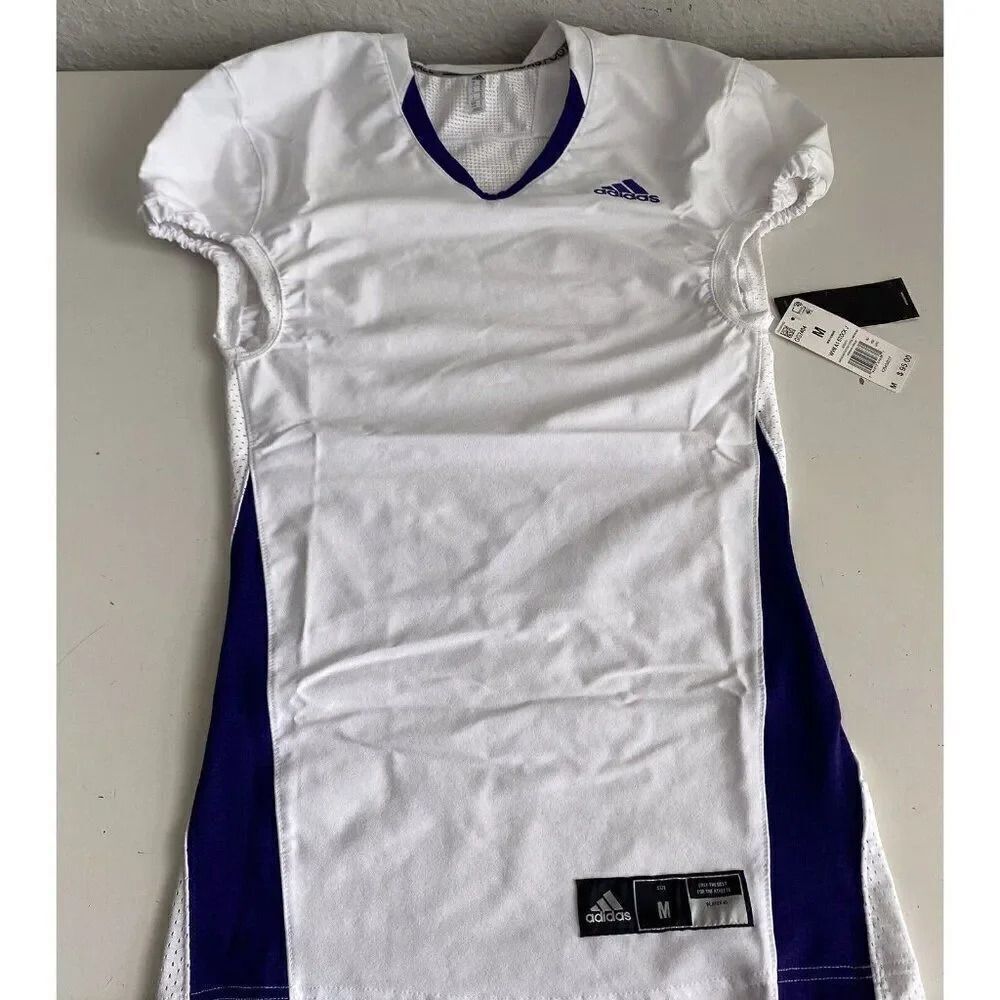 Adidas Woven Football Practice Jersey A1 Stock J White Purple GG7404 Men’s Sz M